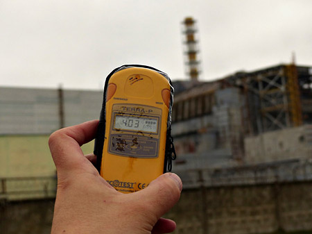 Débit de dose près du réacteur 4  de Chernobyl