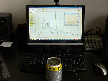 Ma configuration pour la spectrometrie : détecteur Armadillo, château de plomb, logiciel Theremino MCA